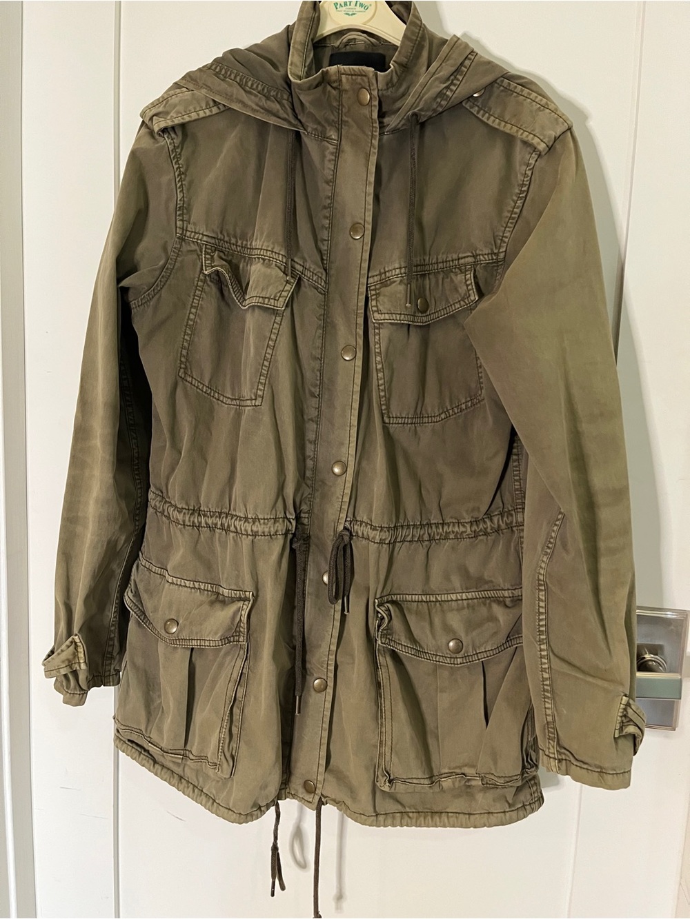 Artizia Talula Green Hooded Utility Jacket. Size Medium. Women's
